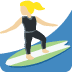 🏄🏼‍♀️ woman surfing: medium-light skin tone display on Twitter